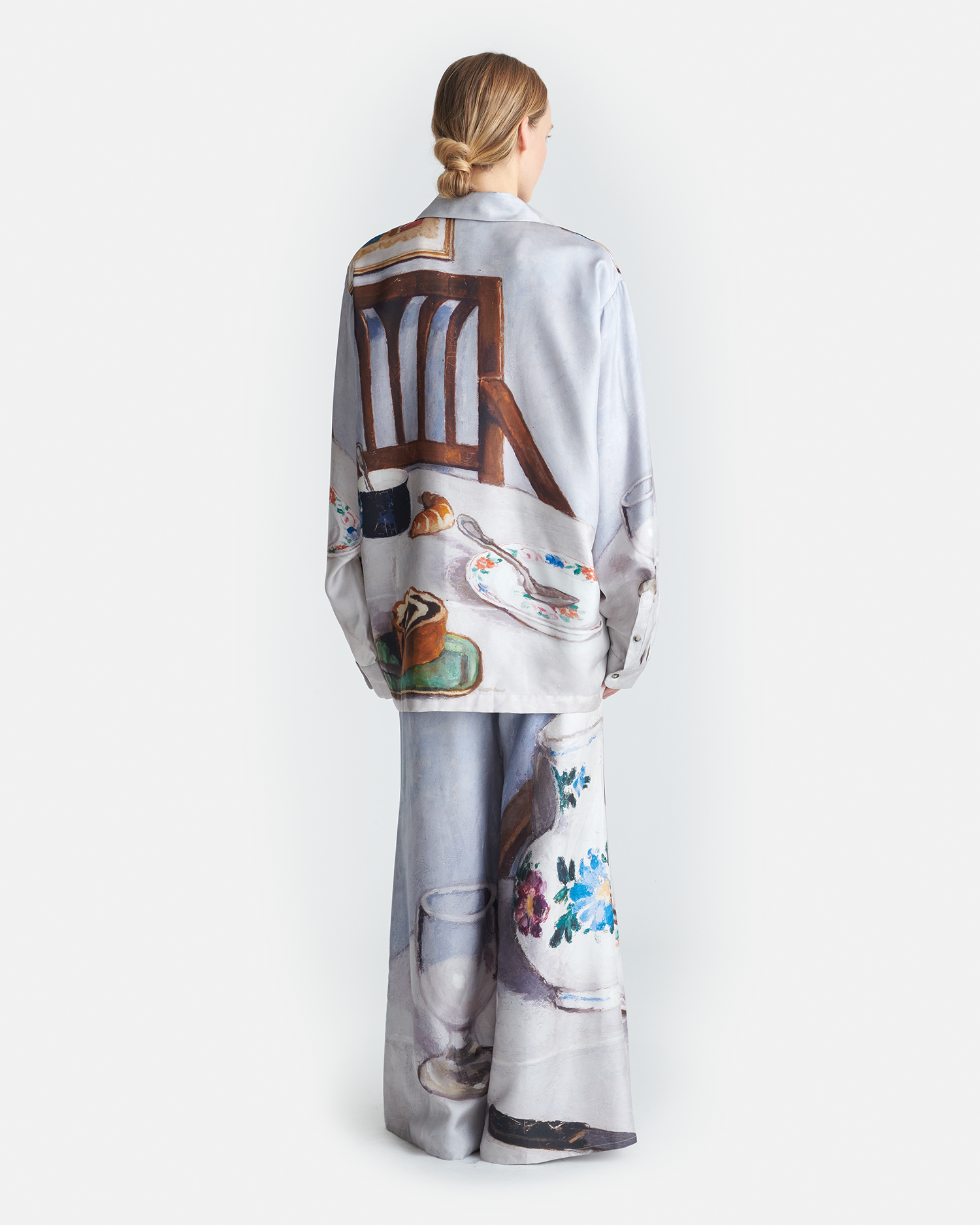 Nanushka Sebler - Printed Silk Twill Shirt - Poppyseed Cake
