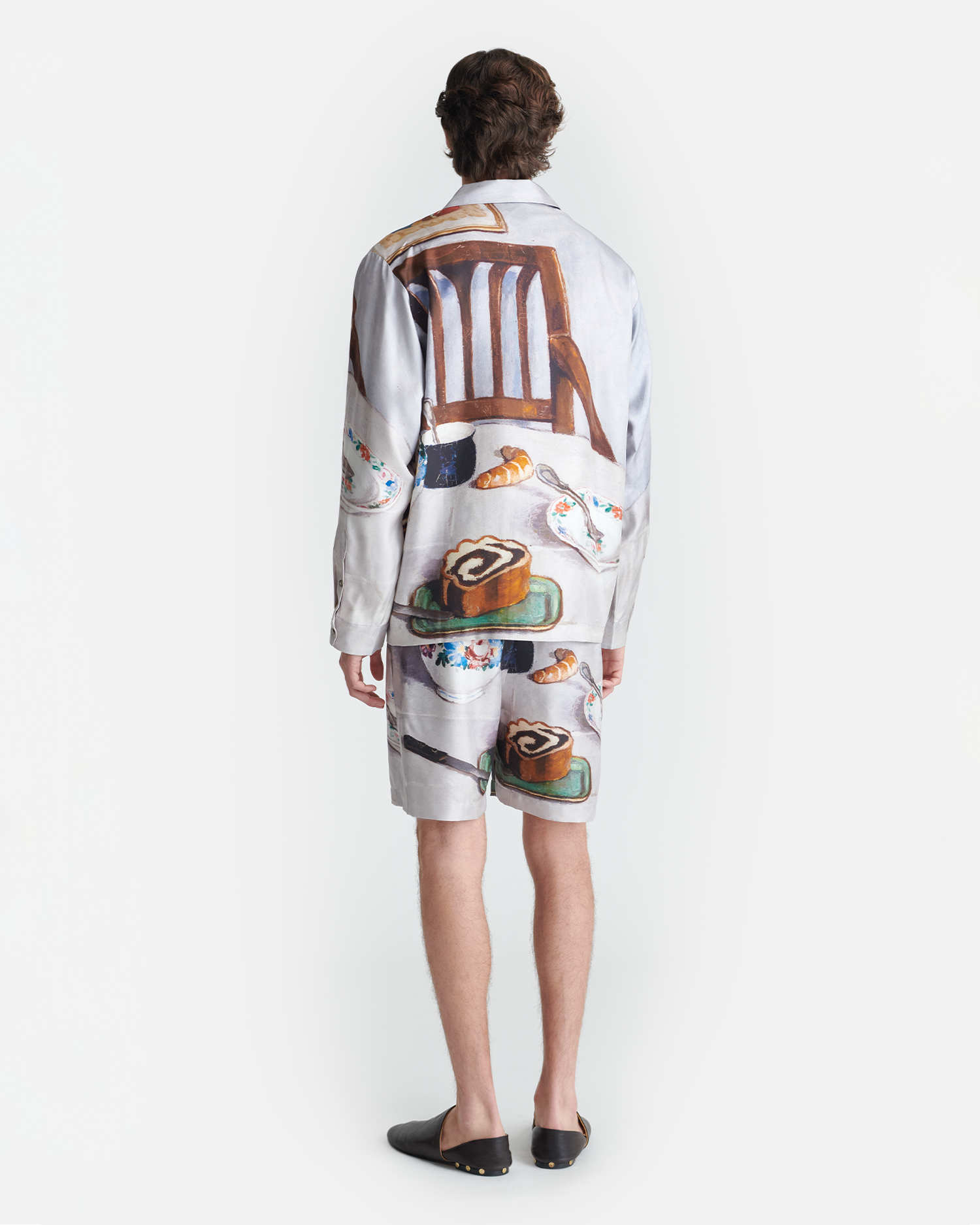 Nanushka Doxxi - Printed Silk Twill Shorts - Poppyseed Cake