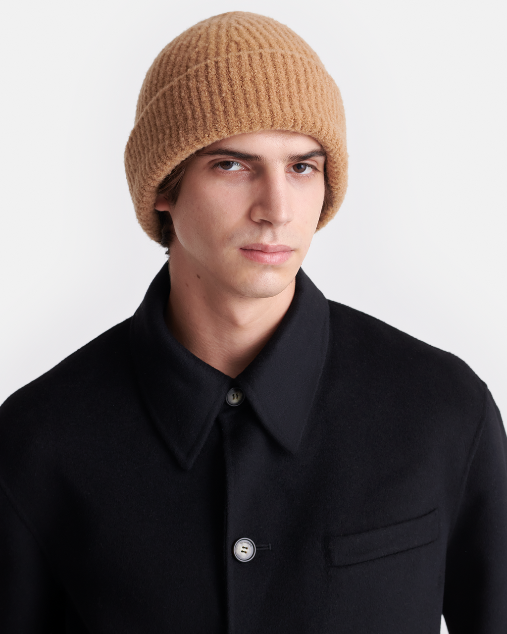 Nanushka Corey - Compact Boucle Beanie - Camel