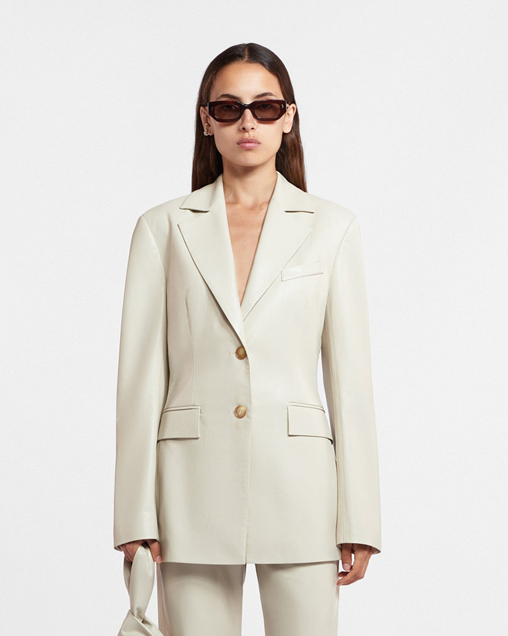 Nanushka Hathi - Okobor™ Alt-Leather Blazer - Creme