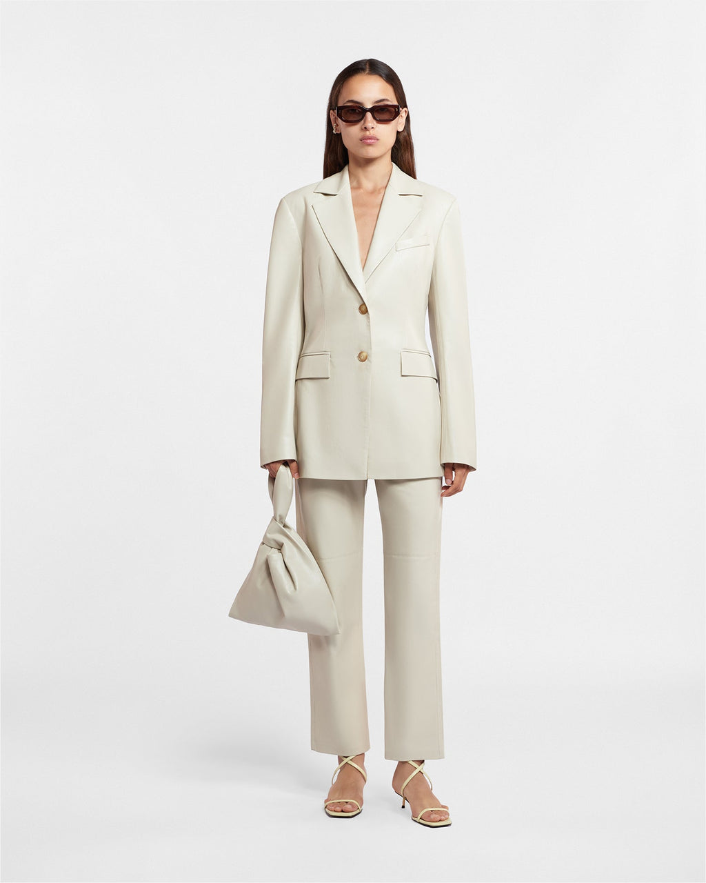 Nanushka Hathi - Okobor™ Alt-Leather Blazer - Creme