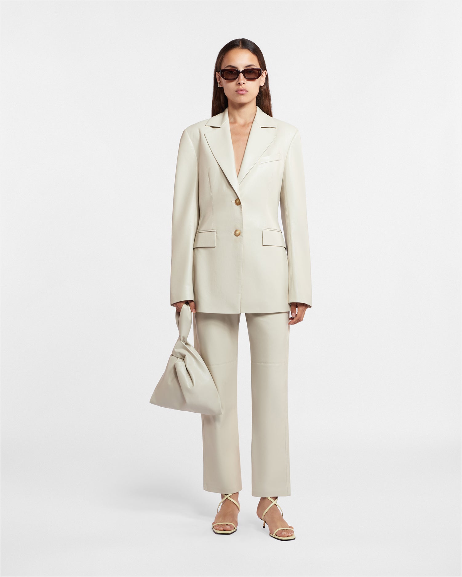 Nanushka Hathi - Okobor™ Alt-Leather Blazer - Creme
