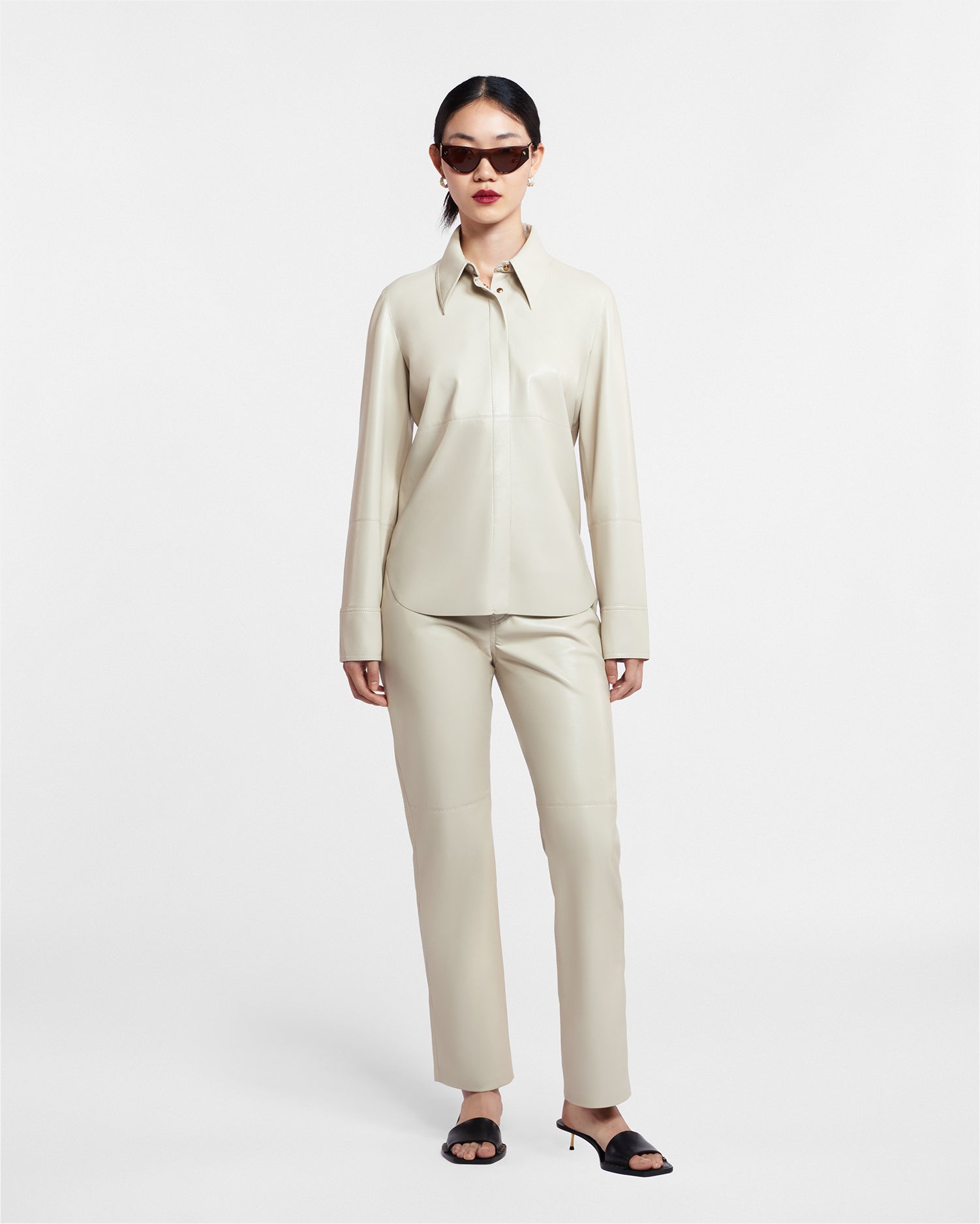Nanushka Vinni - Okobor™ Alt-Leather Pants - Creme