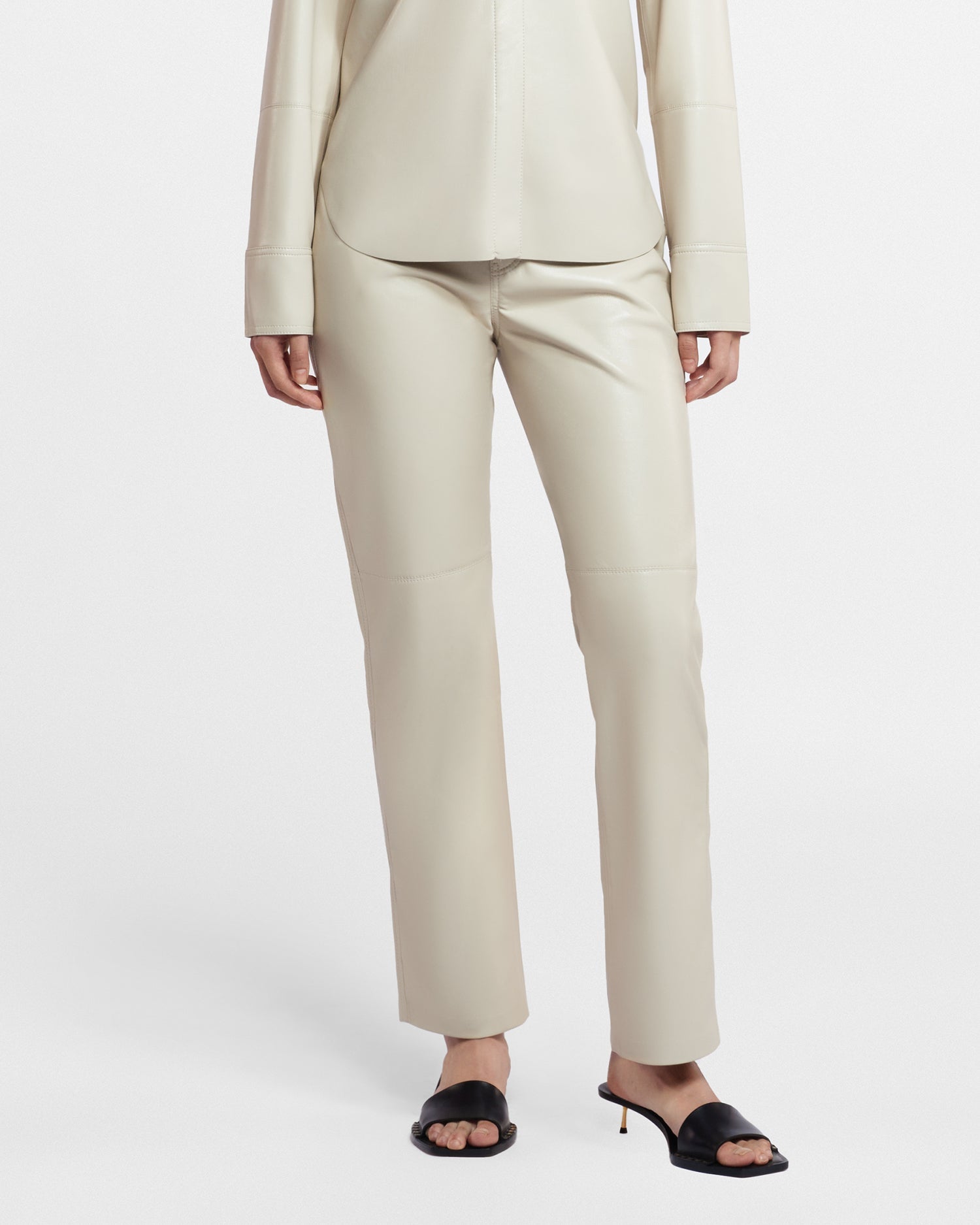 Nanushka Vinni - Okobor™ Alt-Leather Pants - Creme