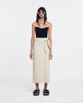 Nanushka Amas - Okobor™ Alt-Leather Sarong Skirt - Creme