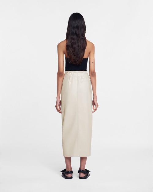 Nanushka Amas - Okobor™ Alt-Leather Sarong Skirt - Creme