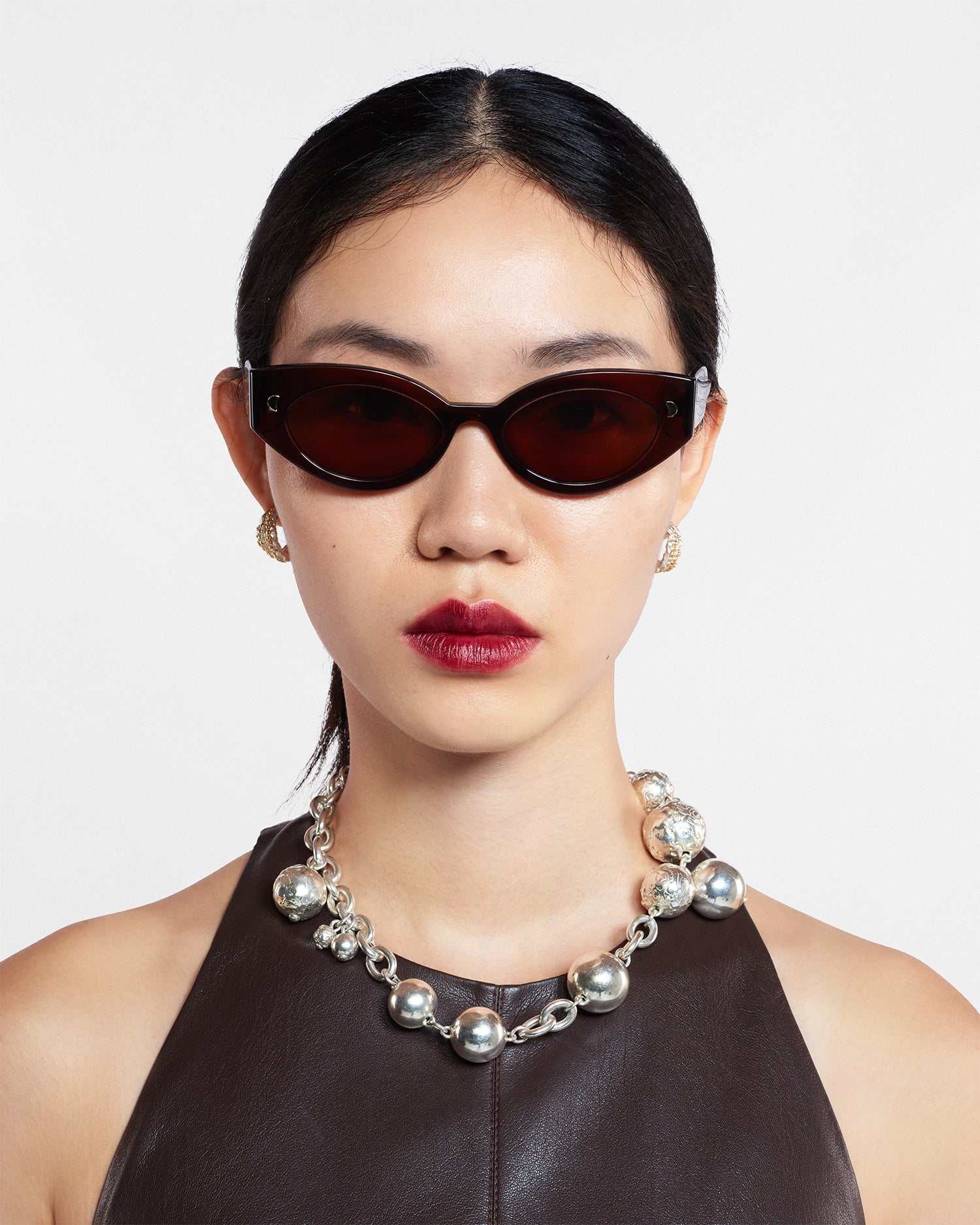 Nanushka Azalea - Bio-Plastic Cat-Eye Sunglasses - Brown