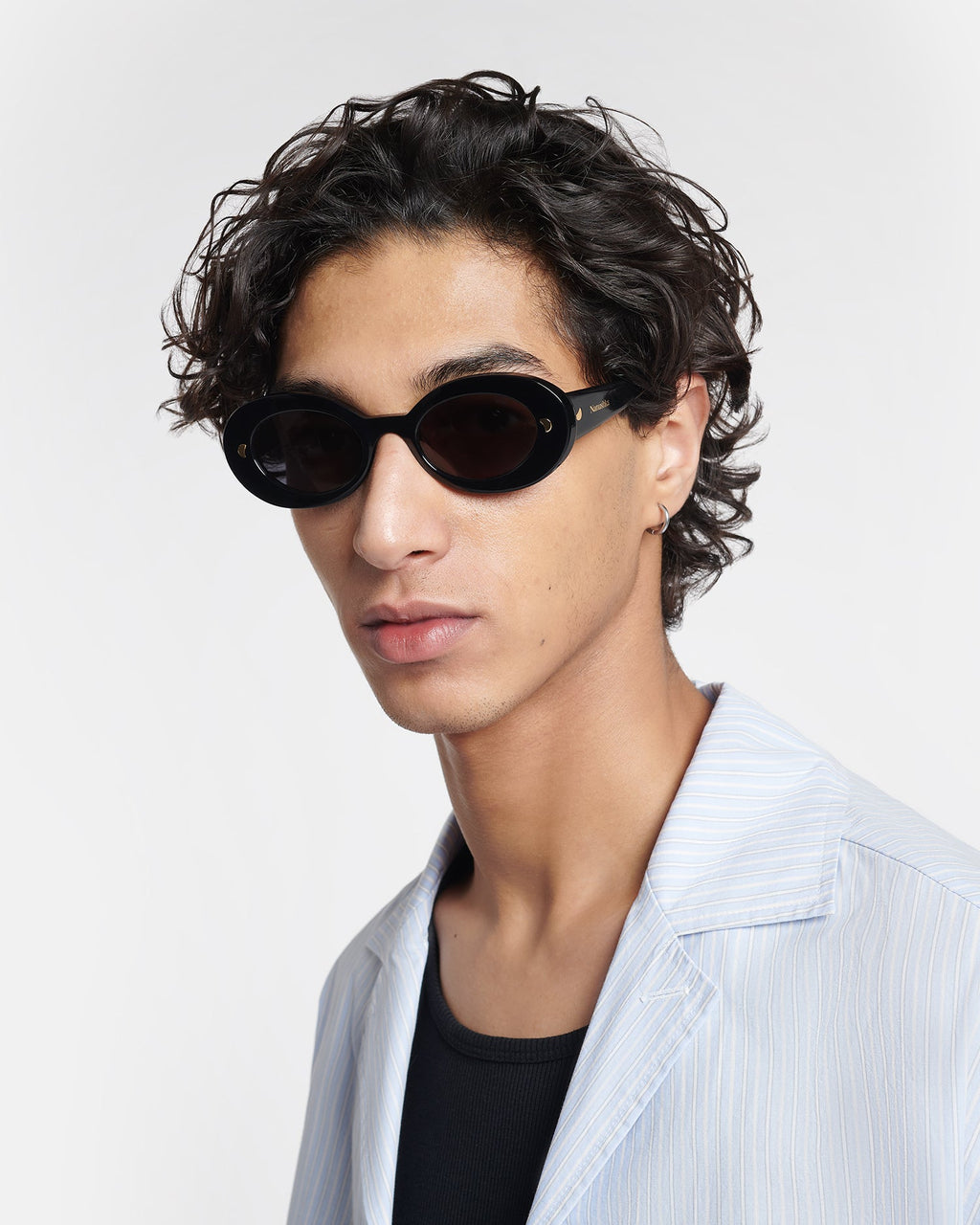 Nanushka Giva - Bio-Plastic Oval Sunglasses - Black