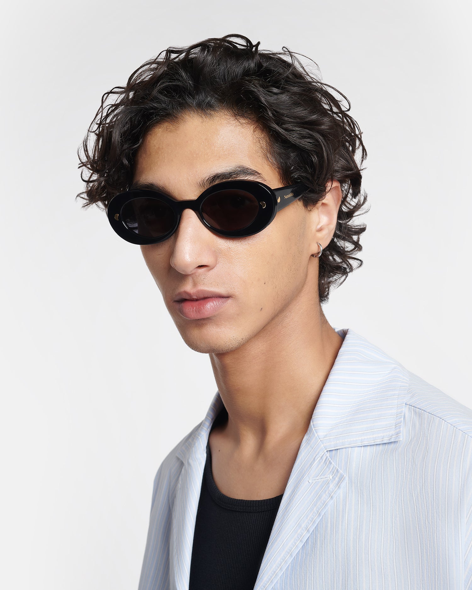 Nanushka Giva - Bio-Plastic Oval Sunglasses - Black