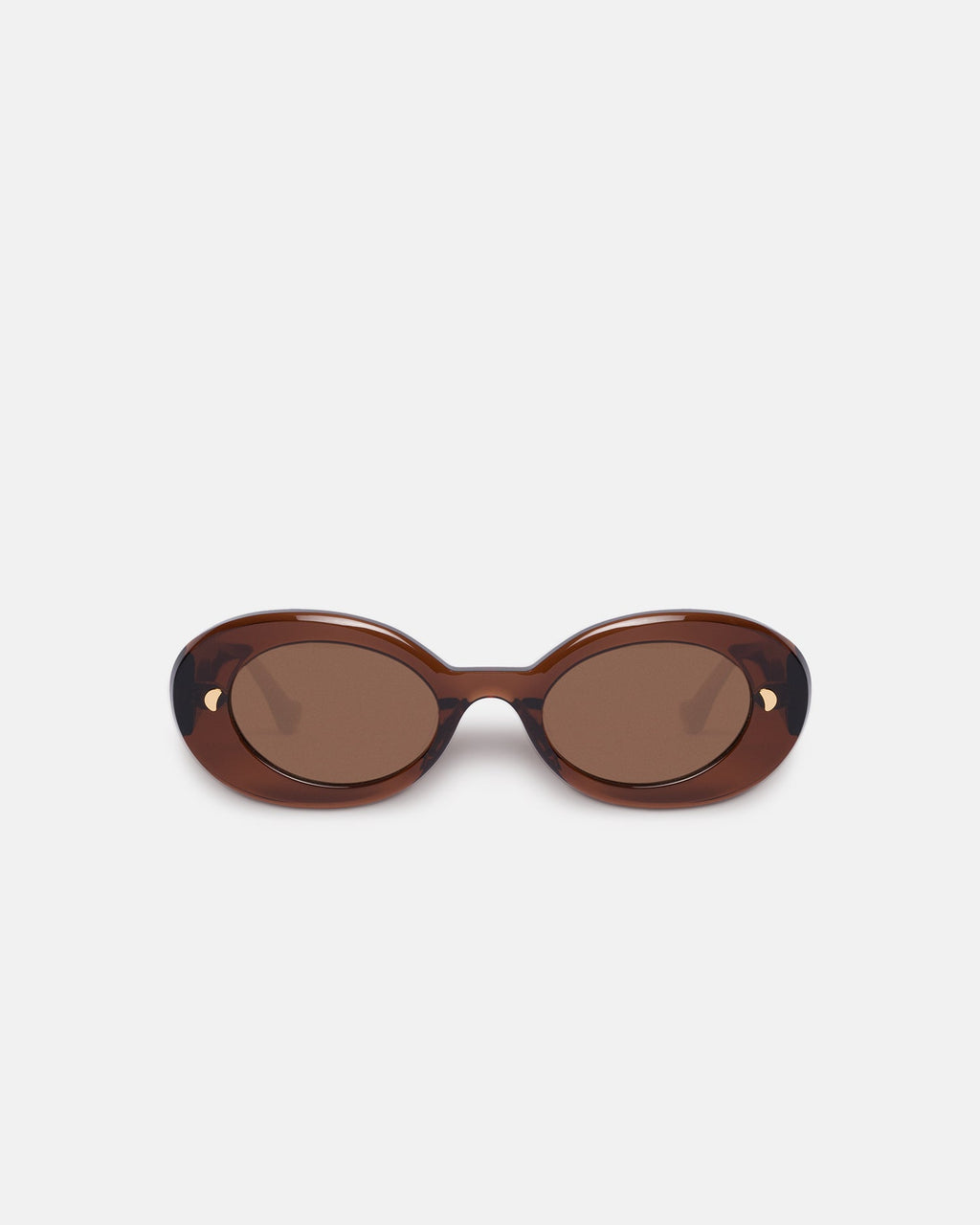 Nanushka Giva - Bio-Plastic Oval Sunglasses - Brown