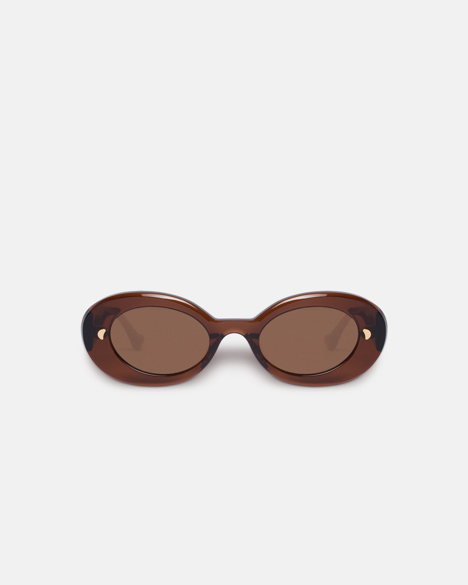 Nanushka Giva - Bio-Plastic Oval Sunglasses - Brown