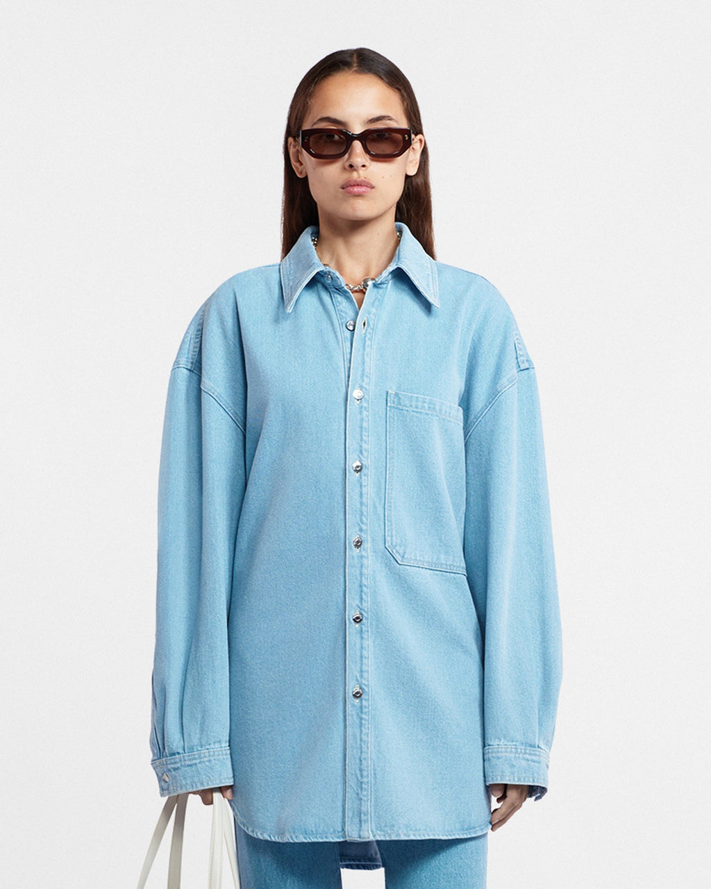 Nanushka Aarna - Denim Shirt - Eco Light Wash