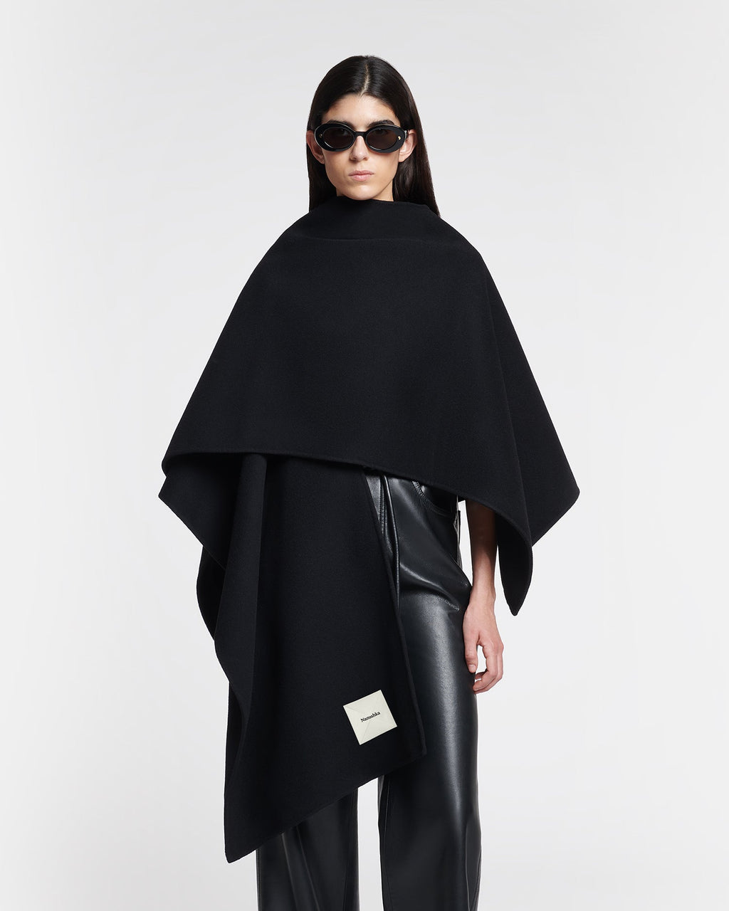 Nanushka Kamin - Wool And Silk-Blend Shawl - Black