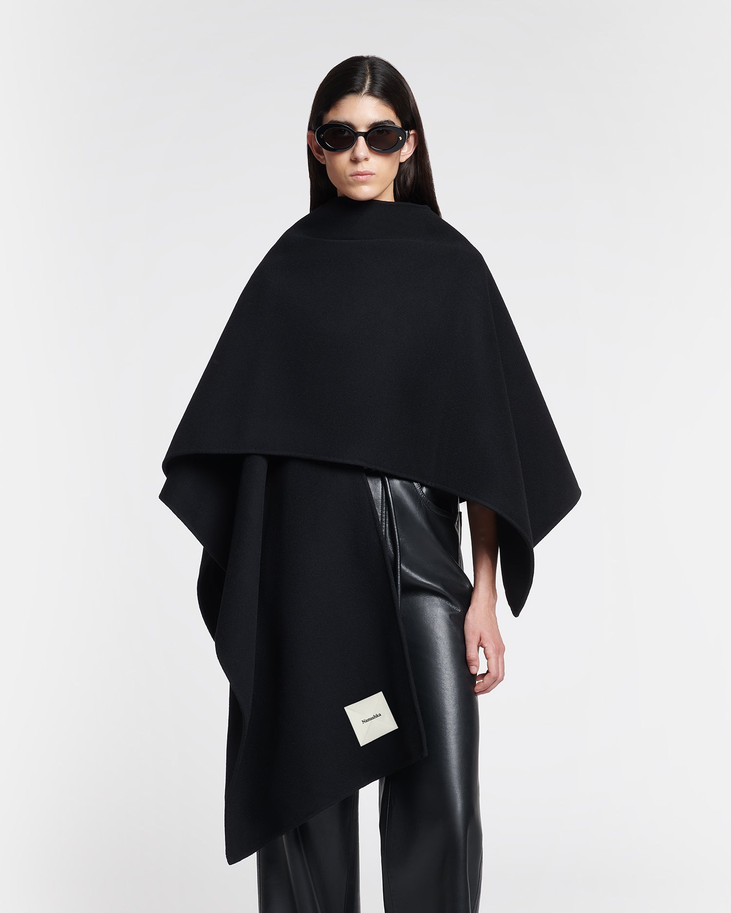 Nanushka Kamin - Wool And Silk-Blend Shawl - Black