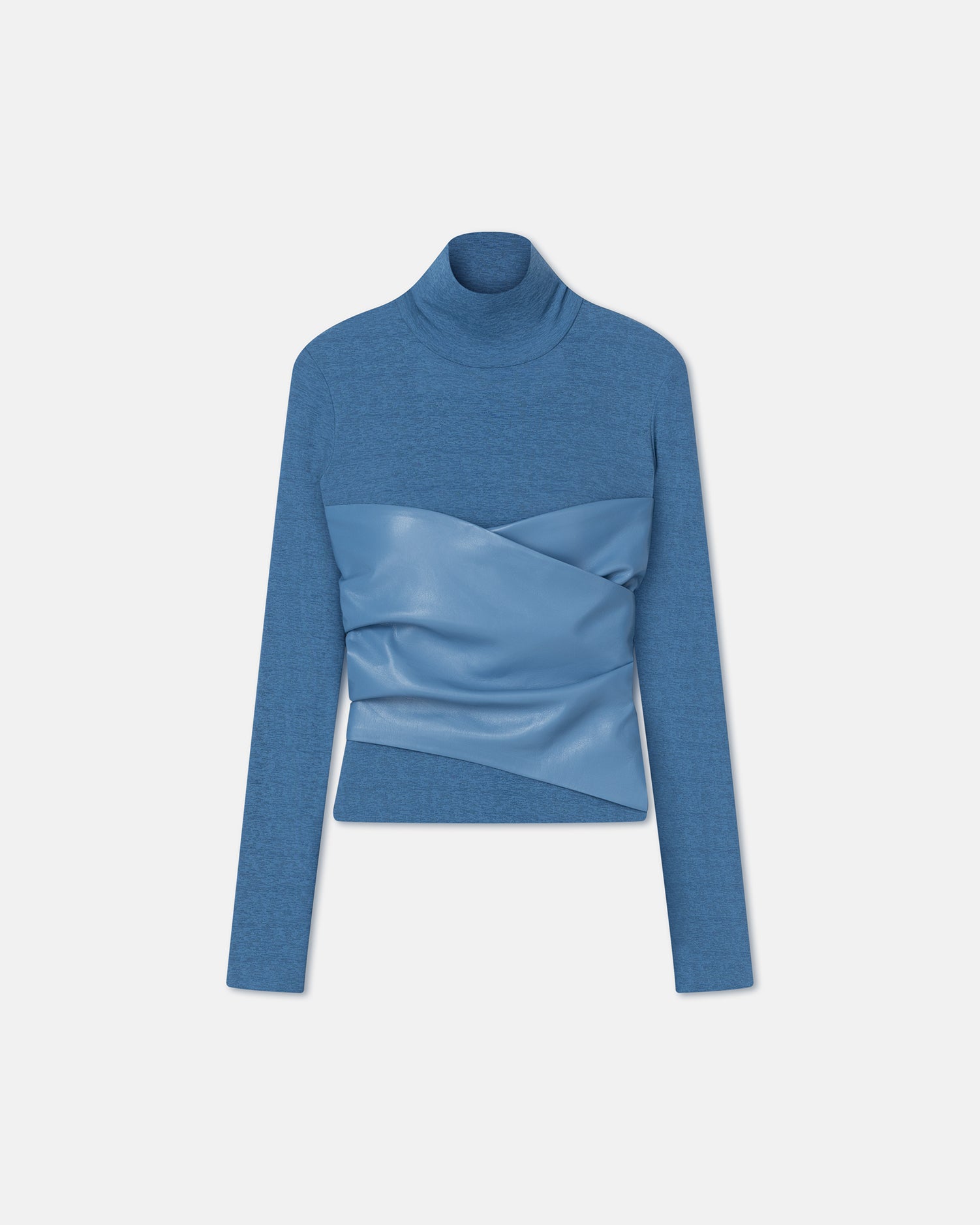 Nanushka Kynlee - Mesh Jersey And Okobor™ Alt-Leather Top - Blue