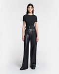 Nanushka Axton - Cropped Ribbed Cotton-Jersey T-Shirt - Black