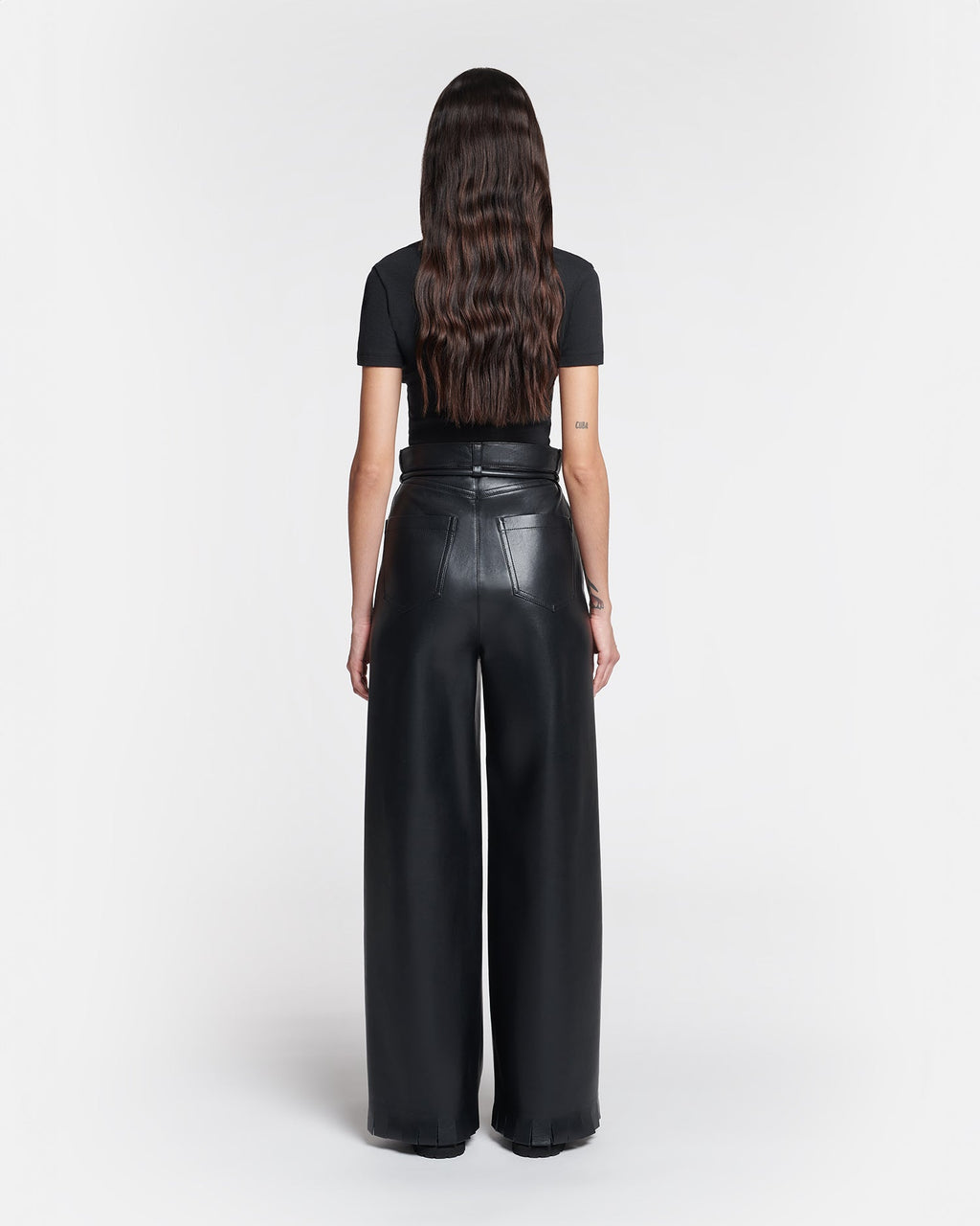 Nanushka Axton - Cropped Ribbed Cotton-Jersey T-Shirt - Black