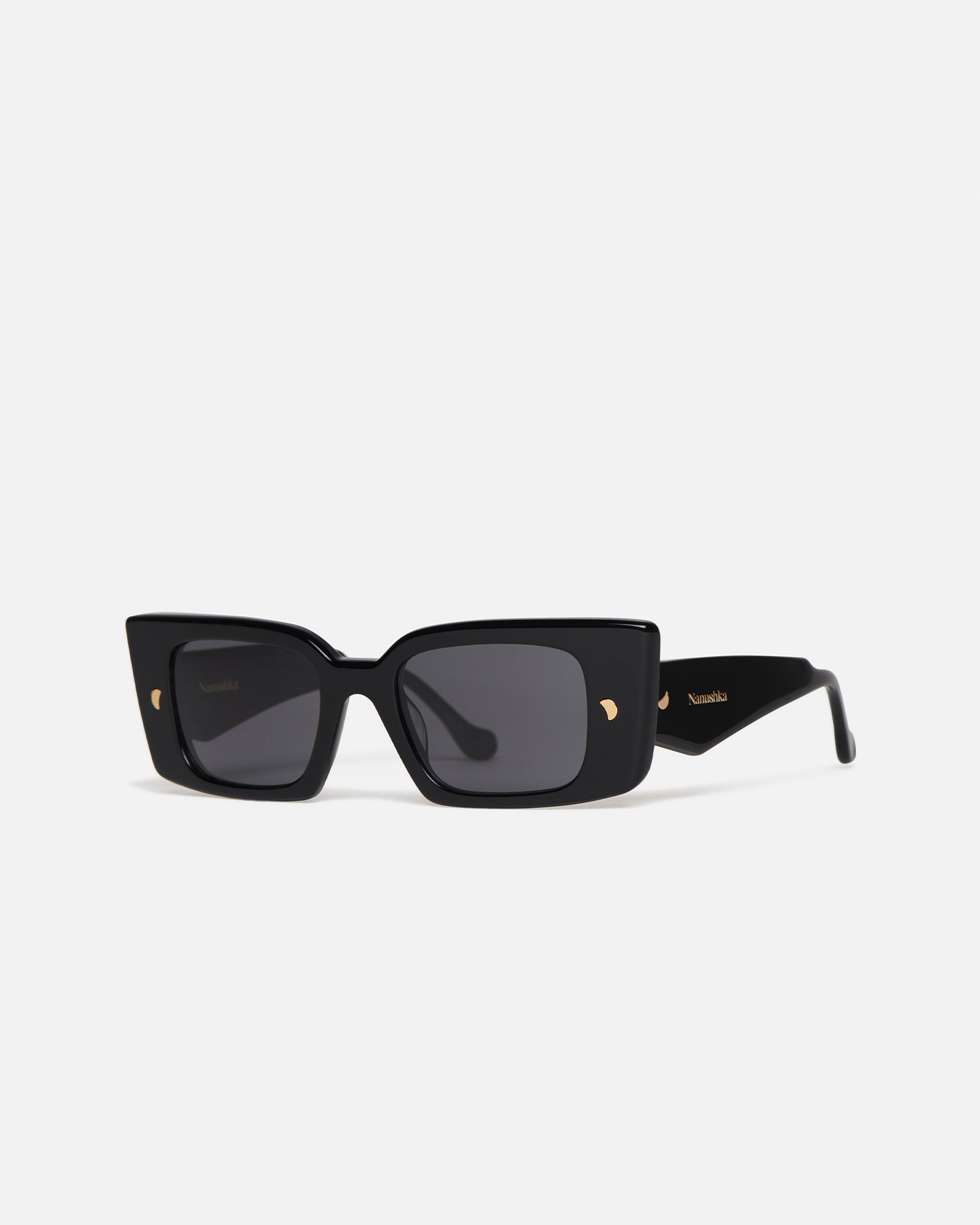 Nanushka Carmel - Bio-Plastic Rectangle-Frame Sunglasses - Black