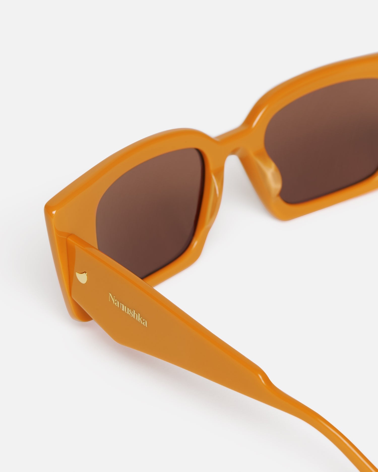 Nanushka Carmel - Bio-Plastic Rectangle-Frame Sunglasses - Burnt Orange
