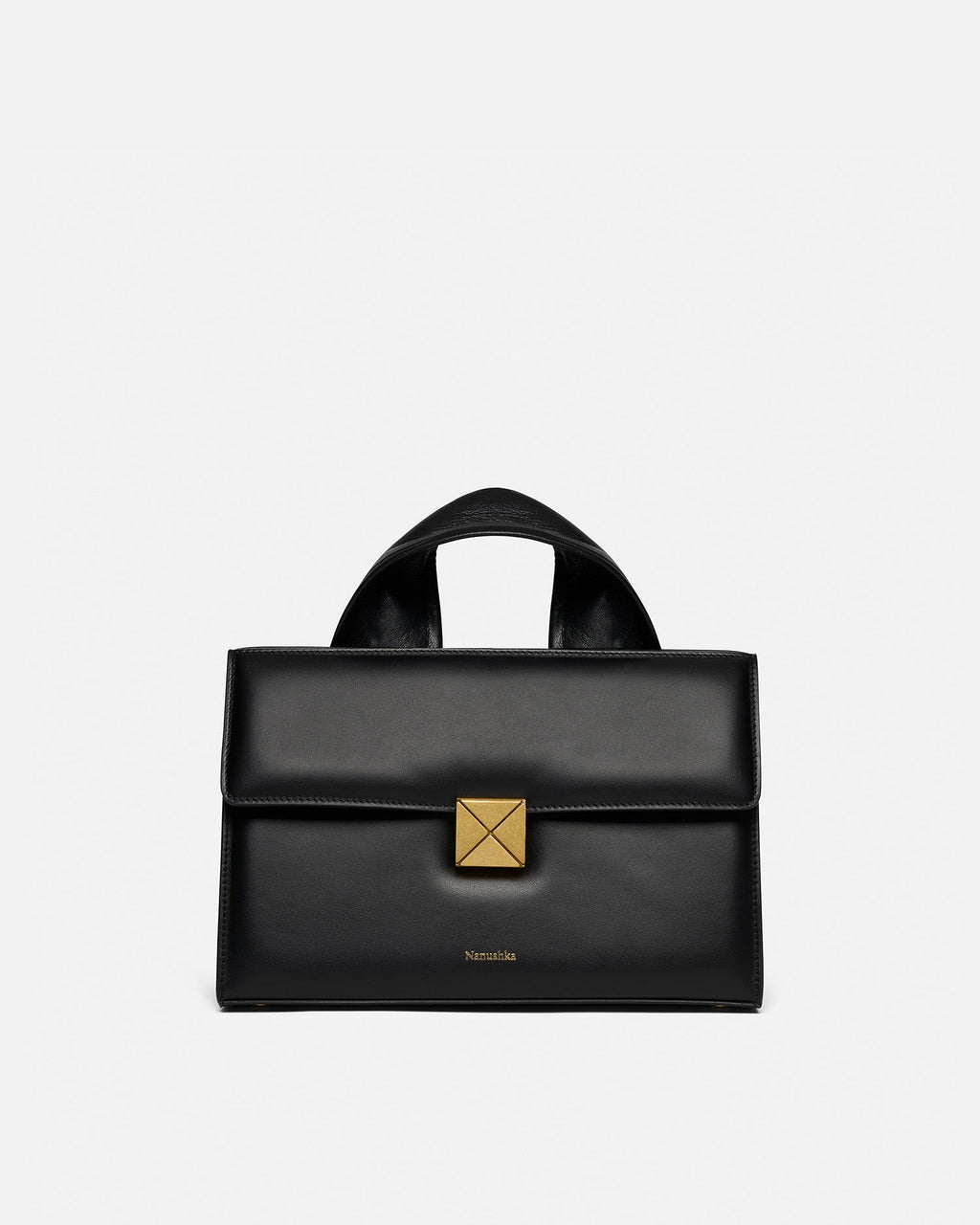 Nanushka The SANDI Lock - Top Handle Bag - Black