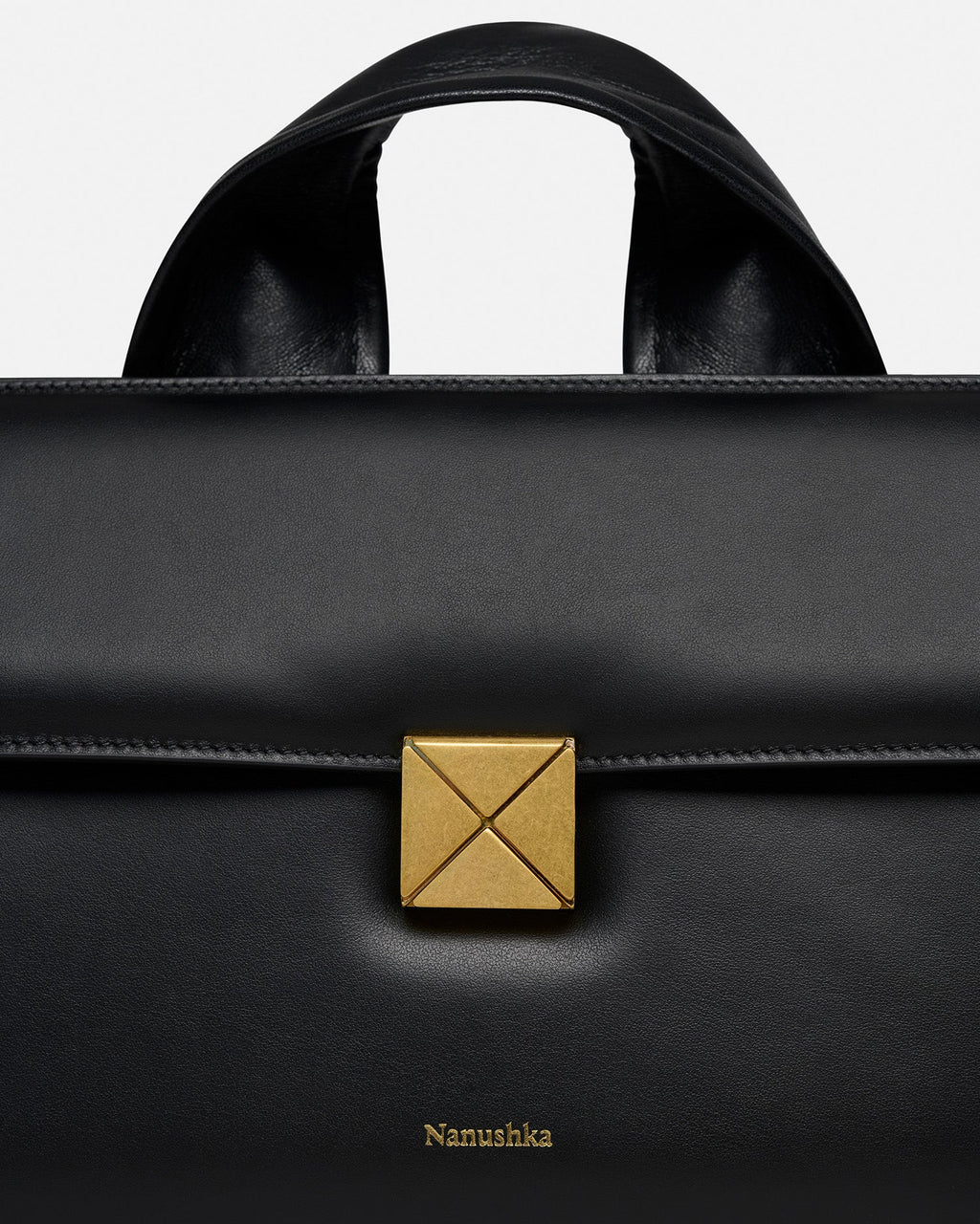 Nanushka The SANDI Lock - Top Handle Bag - Black