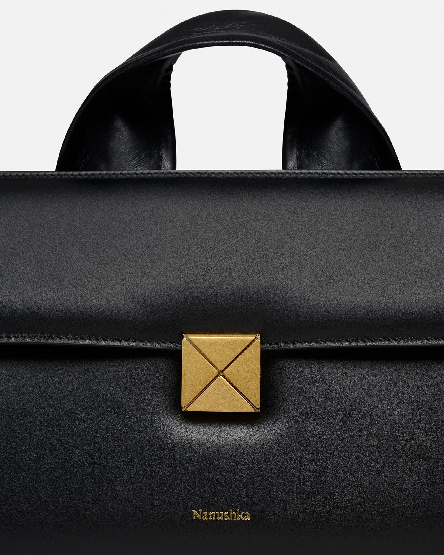 Nanushka The SANDI Lock - Top Handle Bag - Black