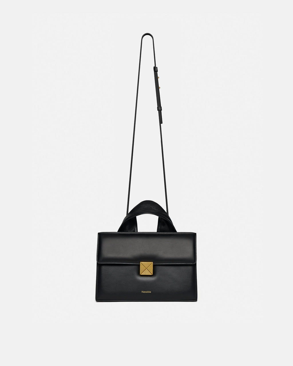 Nanushka The SANDI Lock - Top Handle Bag - Black