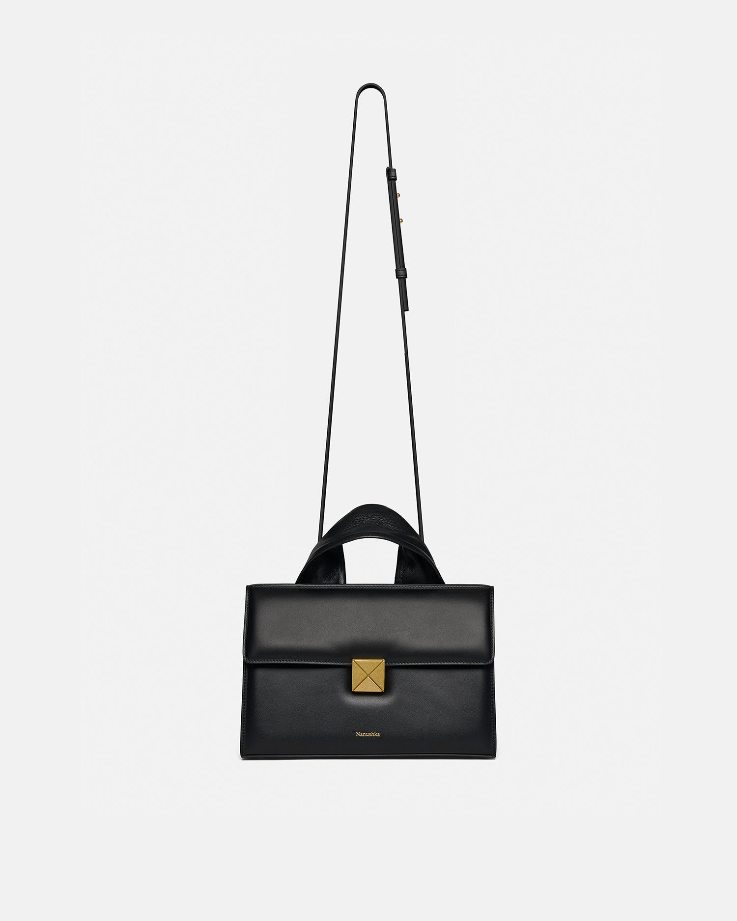Nanushka The SANDI Lock - Top Handle Bag - Black