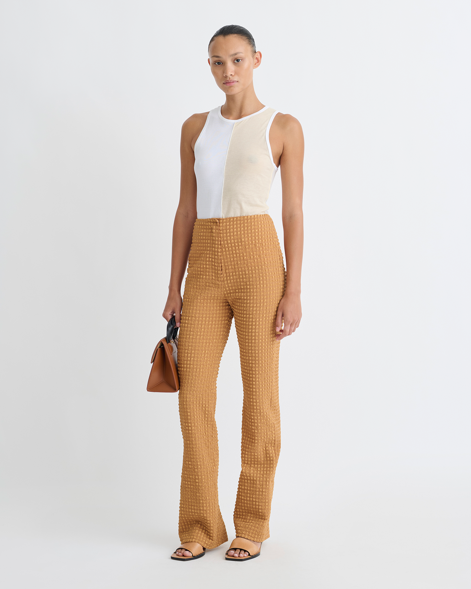 Nanushka Macha - Color Blocked Tank Top - White/Eggshell