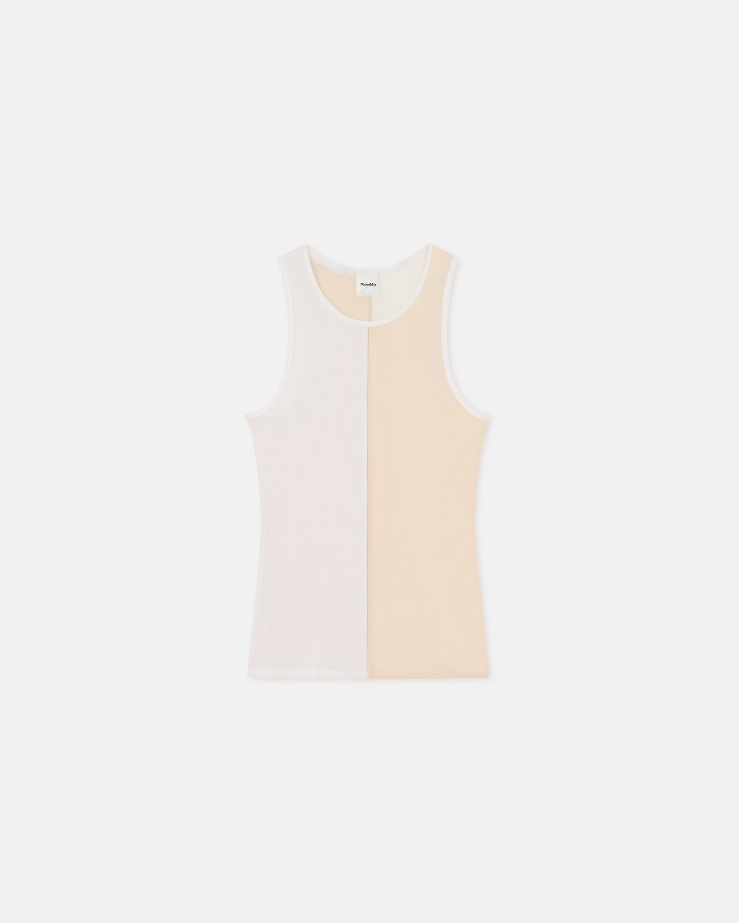 Nanushka Macha - Color Blocked Tank Top - White/Eggshell