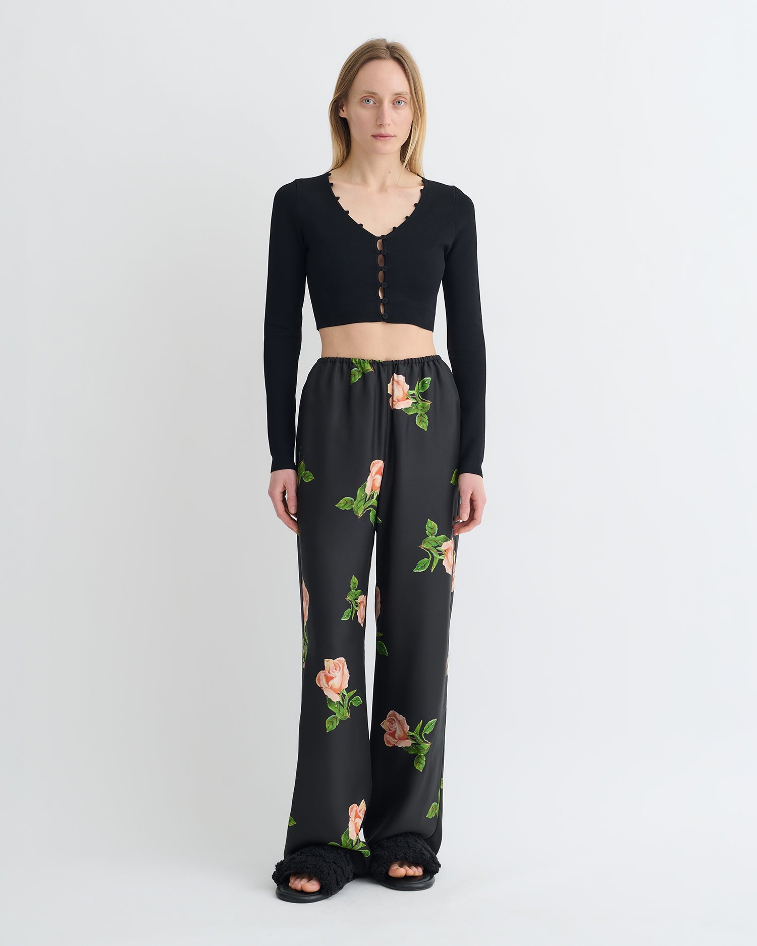 Nanushka Dovie - Cropped Cardigan - Black