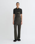 Nanushka Heceta - Mesh Jersey And Slip Satin Mini Dress - Dark Green/Anthracite