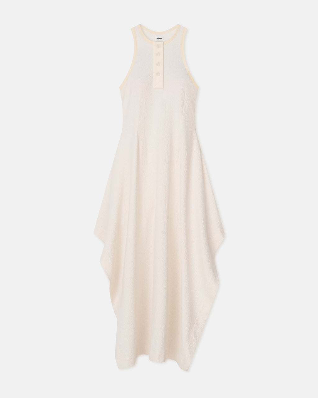 Nanushka Thoosa - Draped Crepe Melange Midi Dress - Creme
