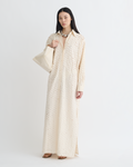 Nanushka Brizo - Laser-Cut Heavy Poplin Shirt Dress - Creme