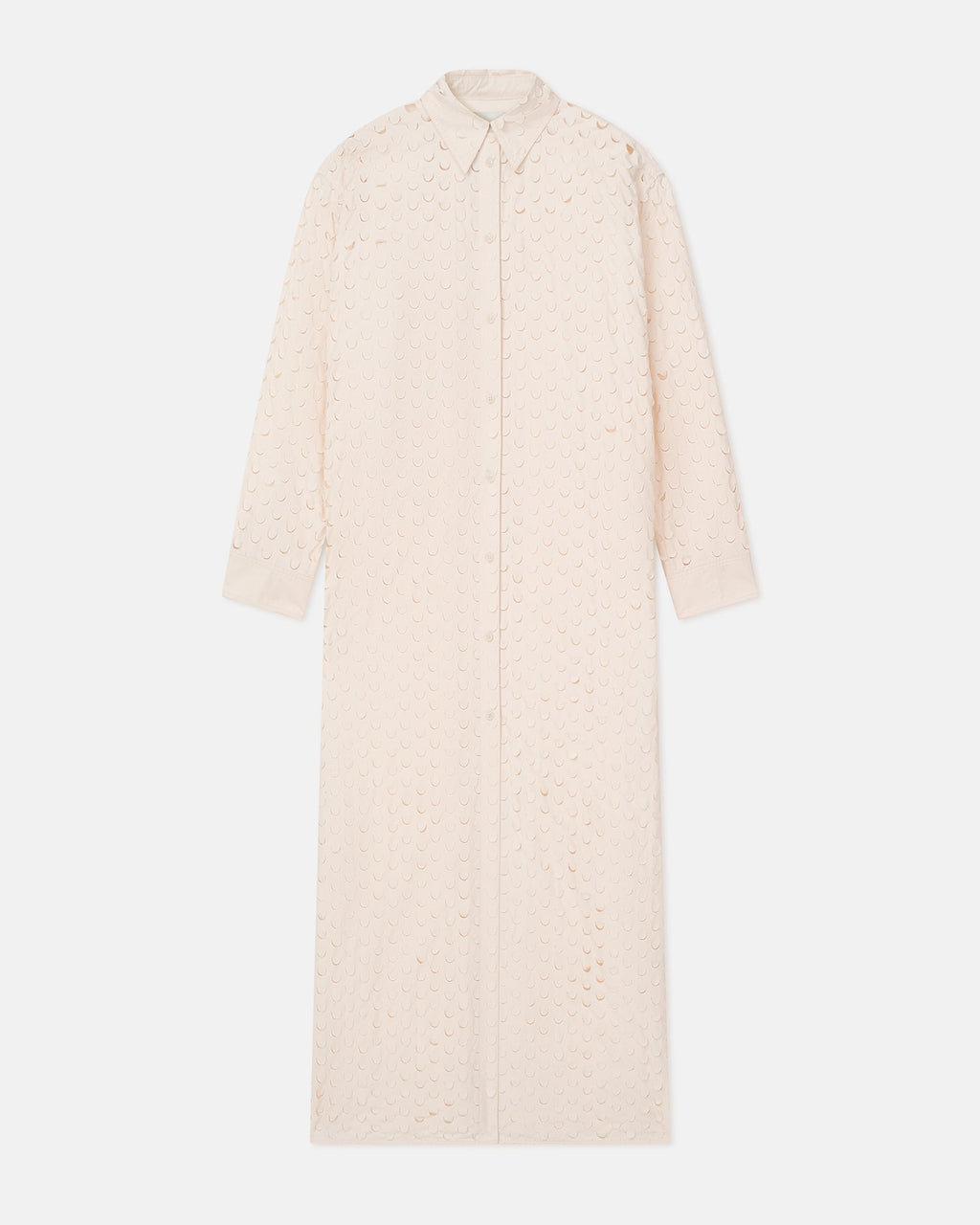 Nanushka Brizo - Laser-Cut Heavy Poplin Shirt Dress - Creme