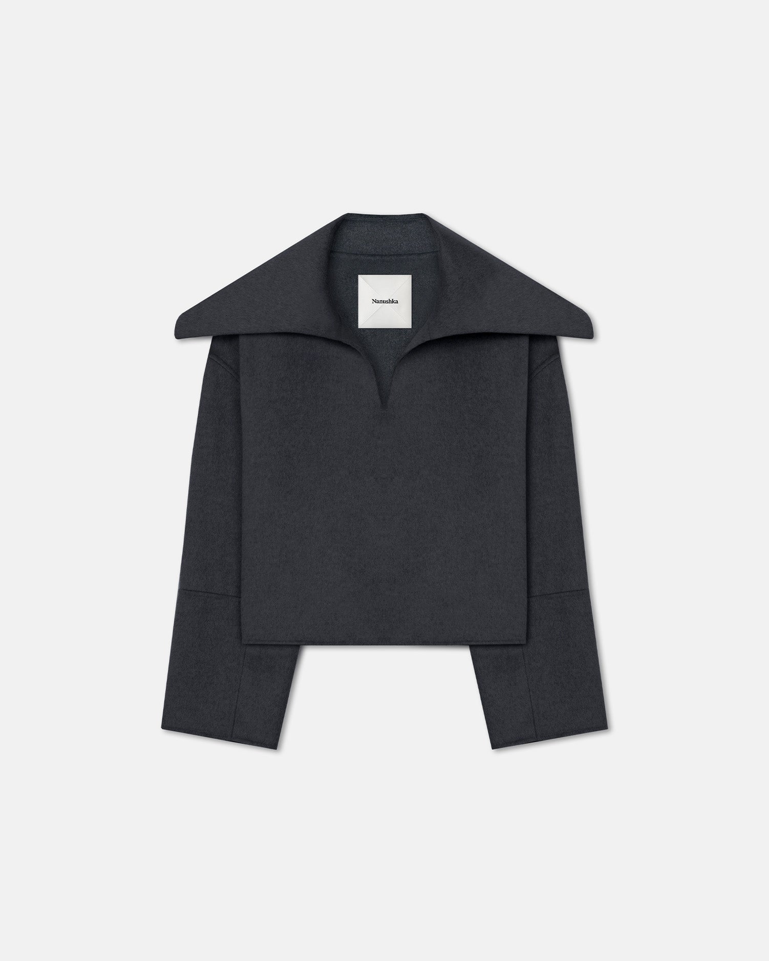 Nanushka Maxe - Double Wool Jacket - Grey Melange