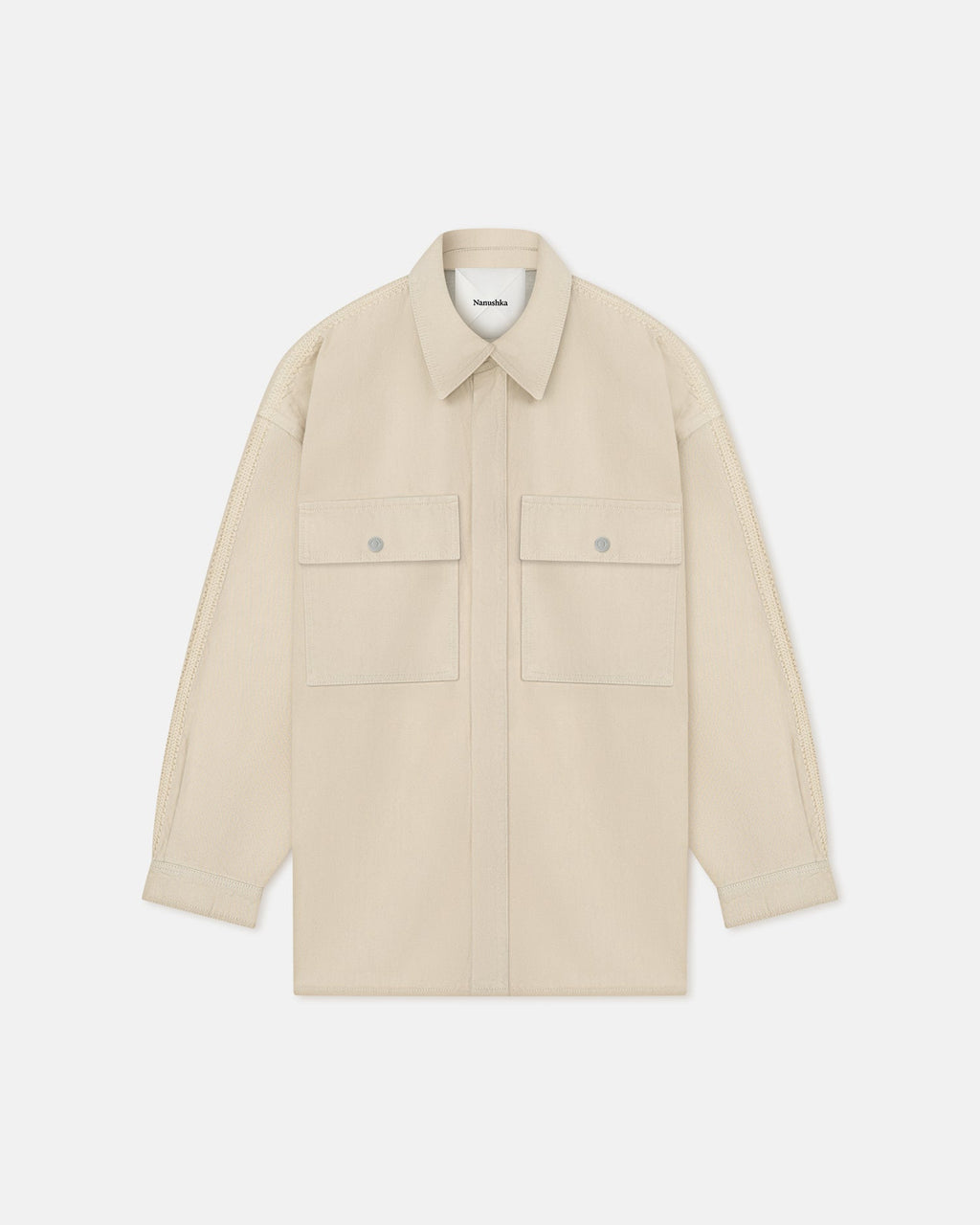 Nanushka Mariann - Oversized Denim Shirt - Beige