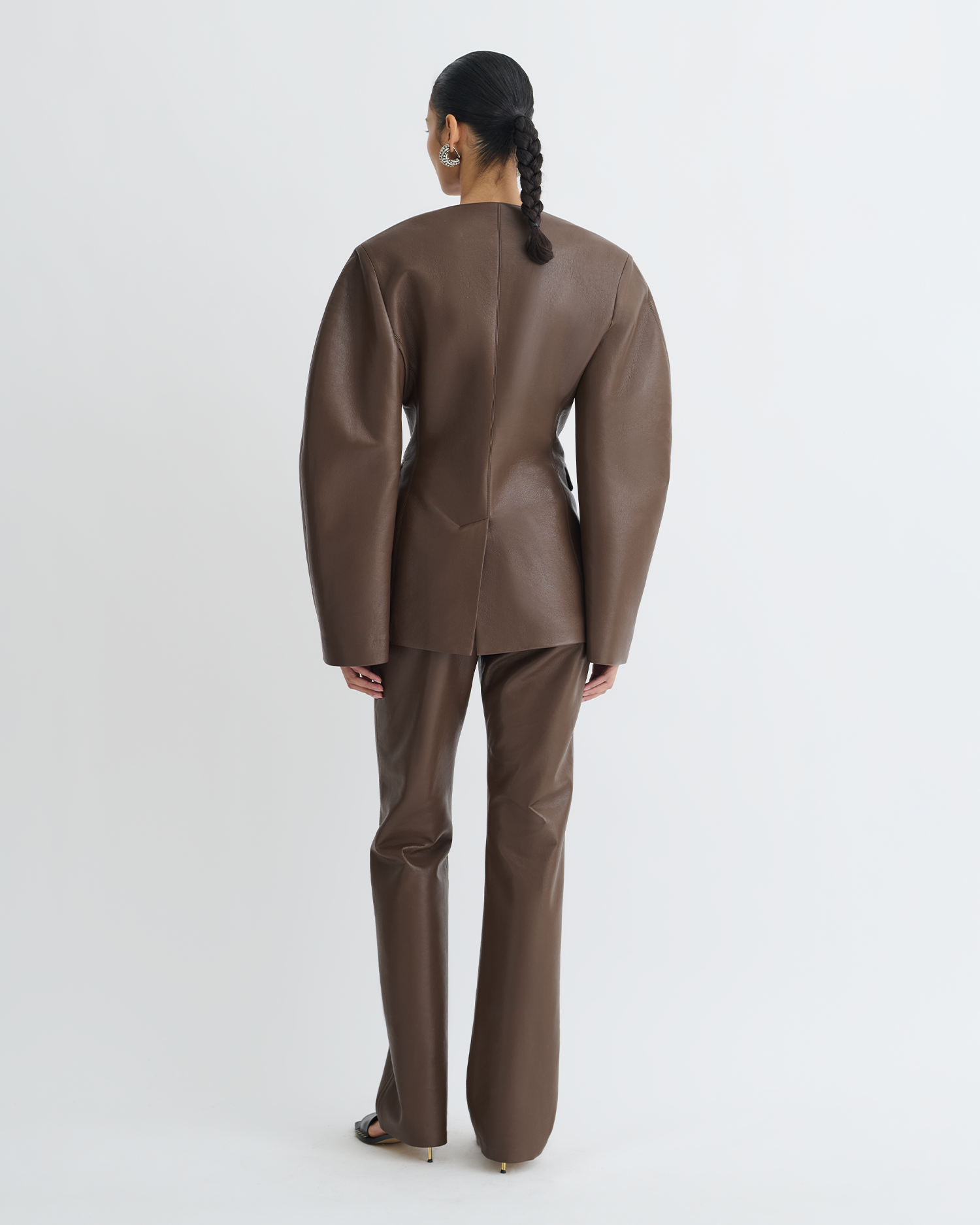 Nanushka Erina - Regenerated Leather Jacket - Chocolate