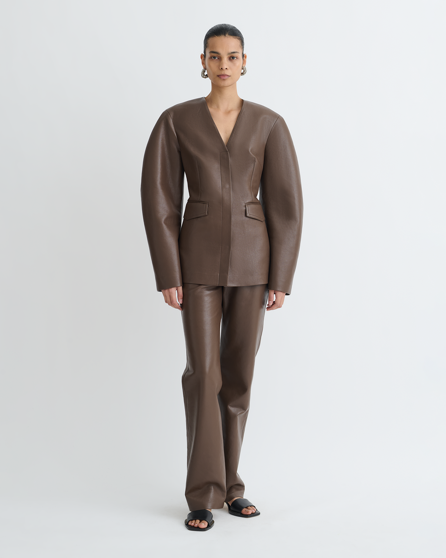 Nanushka Erina - Regenerated Leather Jacket - Chocolate