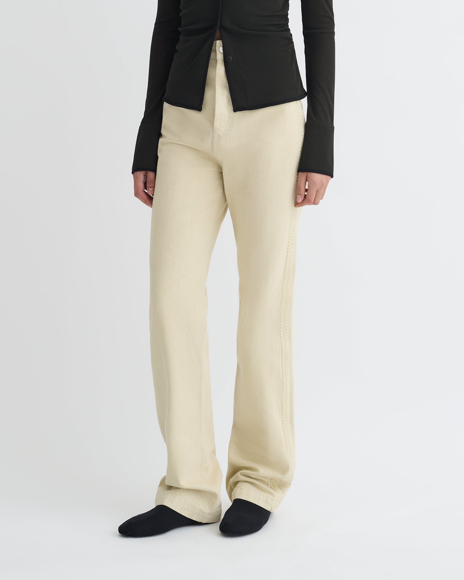 Nanushka Seldes - Crochet-Trimmed Jeans - Beige