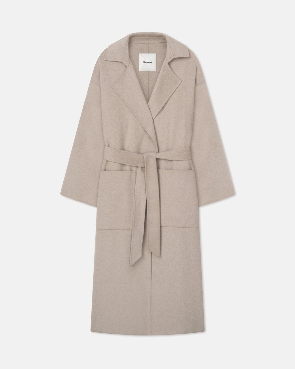 Nanushka Salima - Double Wool Robe Coat - Stone