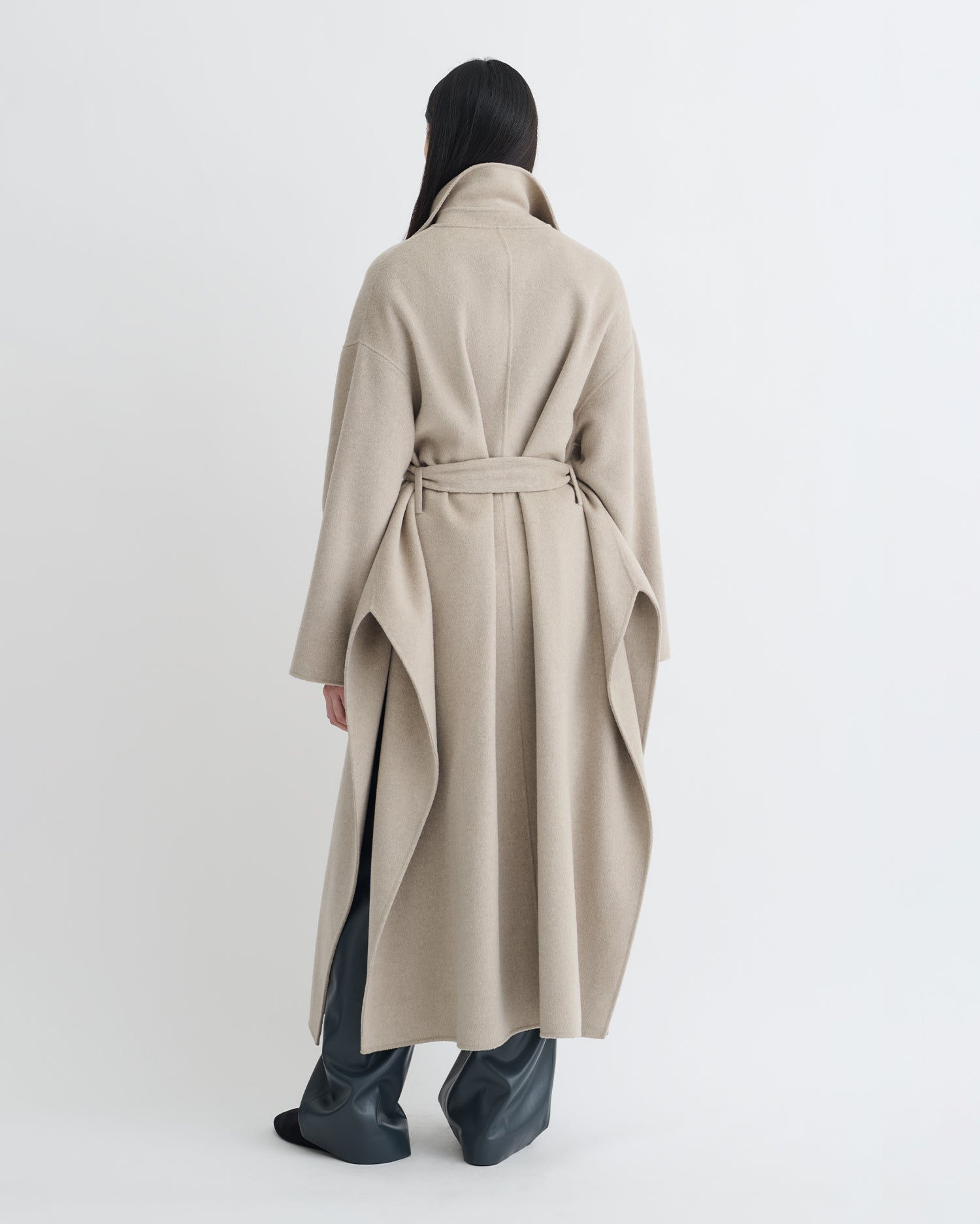 Nanushka Salima - Double Wool Robe Coat - Stone