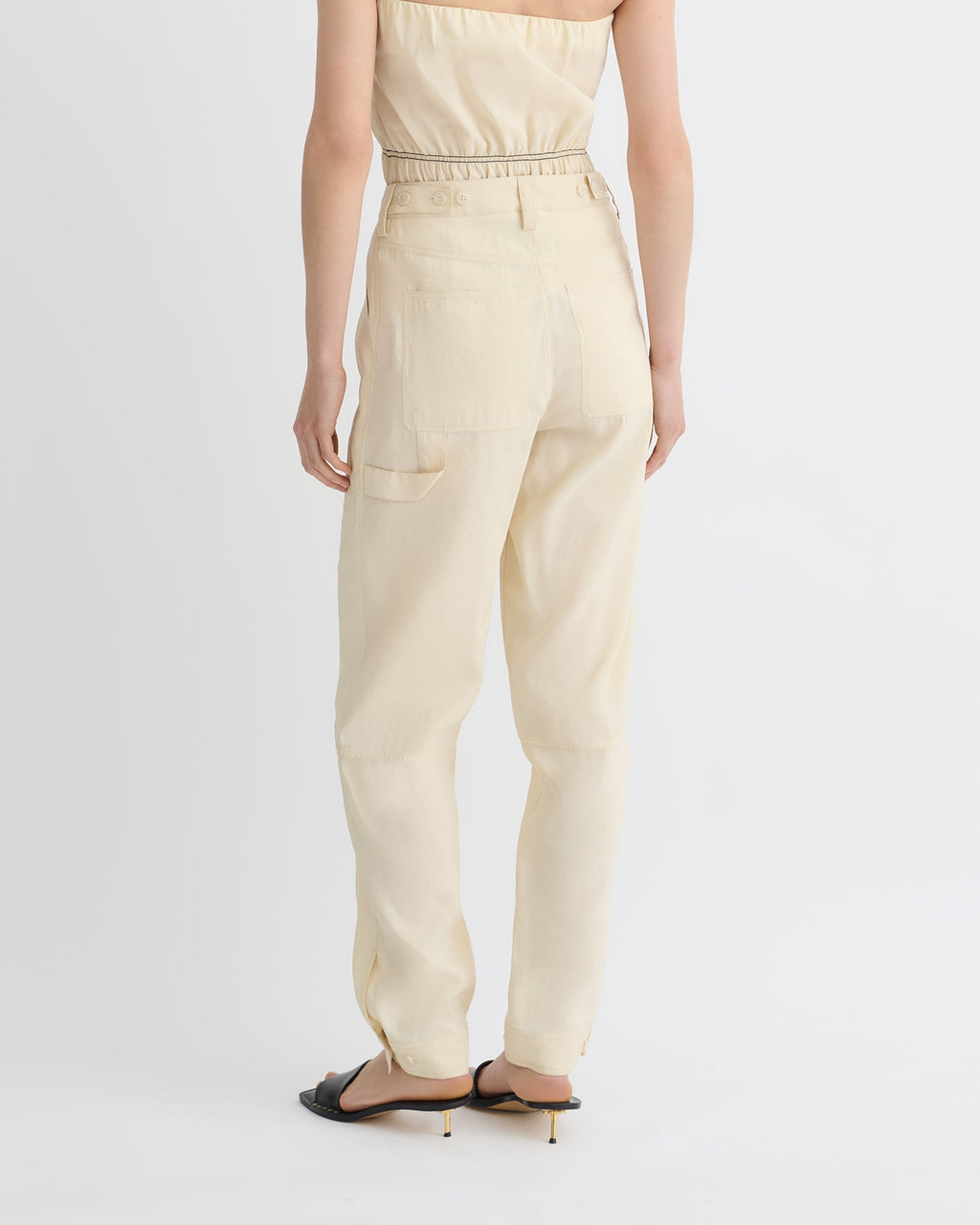 Nanushka Daron - Glass Poplin Pants - Oat