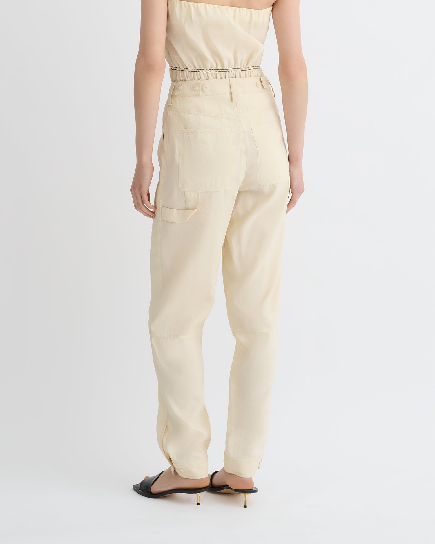Nanushka Daron - Glass Poplin Pants - Oat