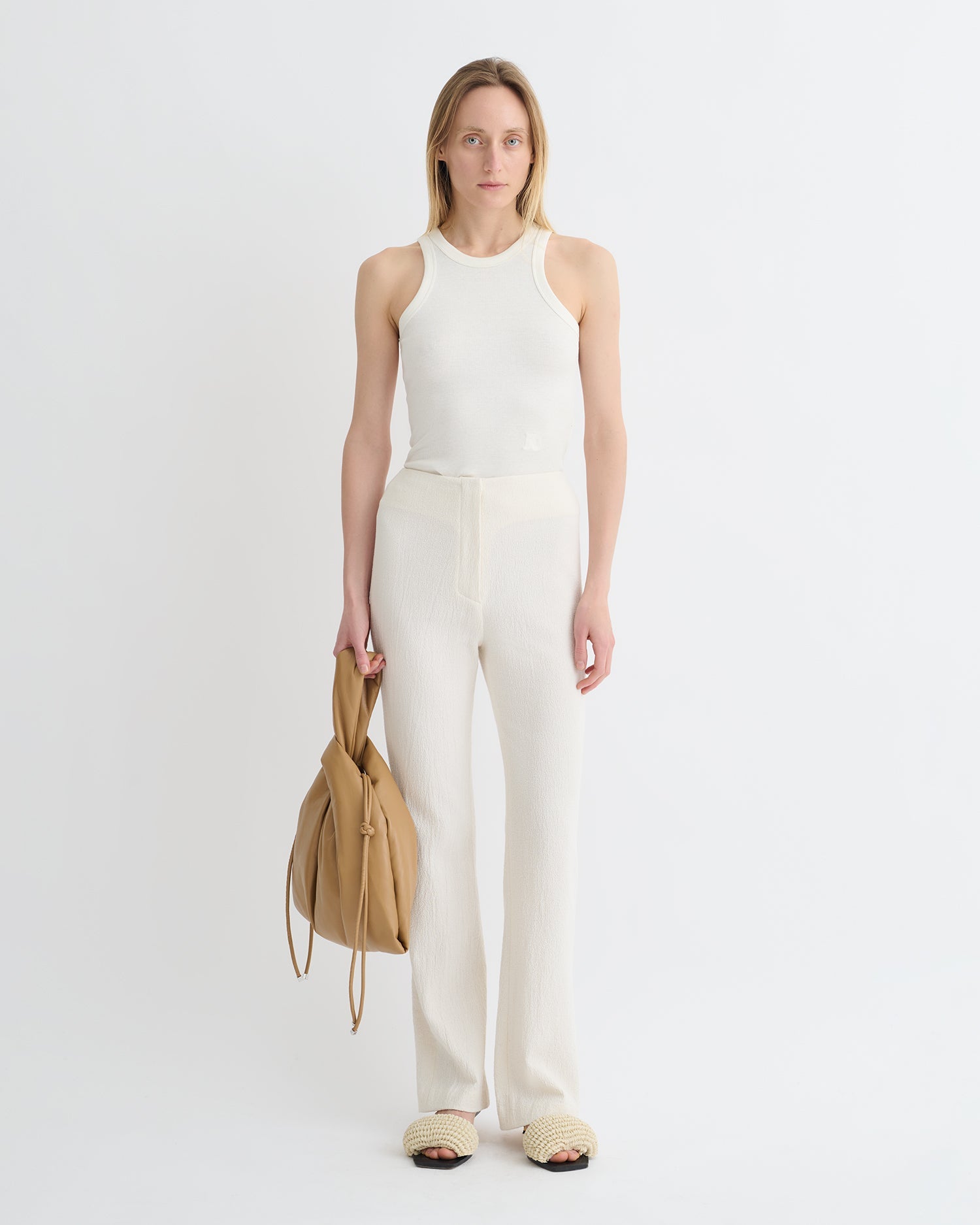 Nanushka Shera - Crepe Melange Pants - Creme