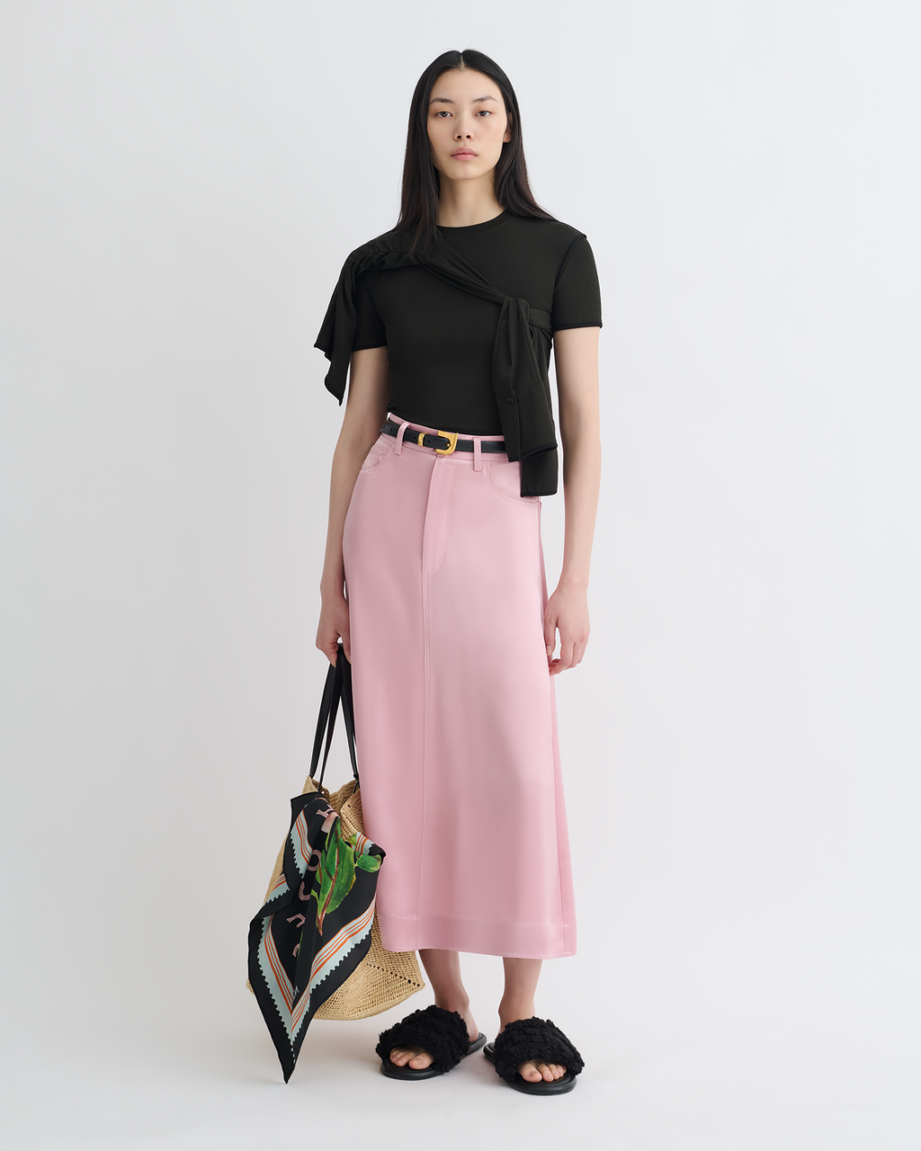 Nanushka Cintia - Slip Satin Midi Skirt - Pink