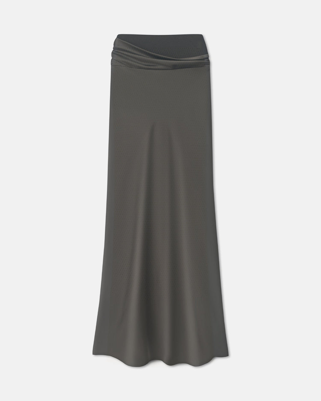 Nanushka Letto - Mesh Jersey And Slip Satin Skirt - Dark Green/Anthracite