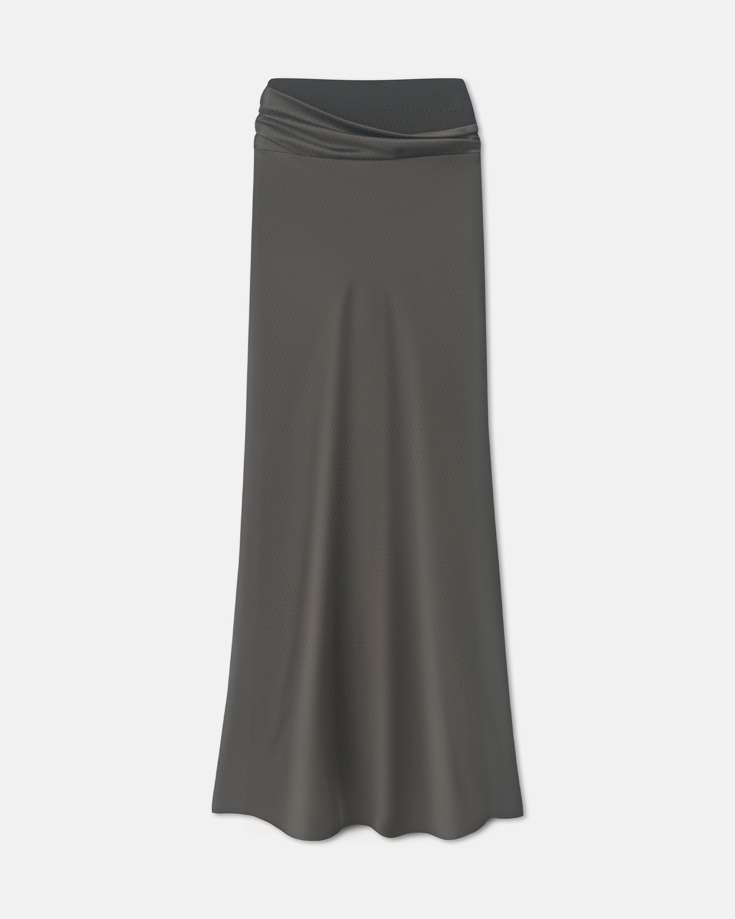 Nanushka Letto - Mesh Jersey And Slip Satin Skirt - Dark Green/Anthracite