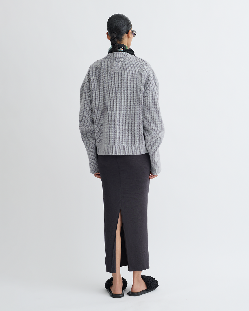 Nanushka Rafa - Wool Jersey Midi Skirt - Grey