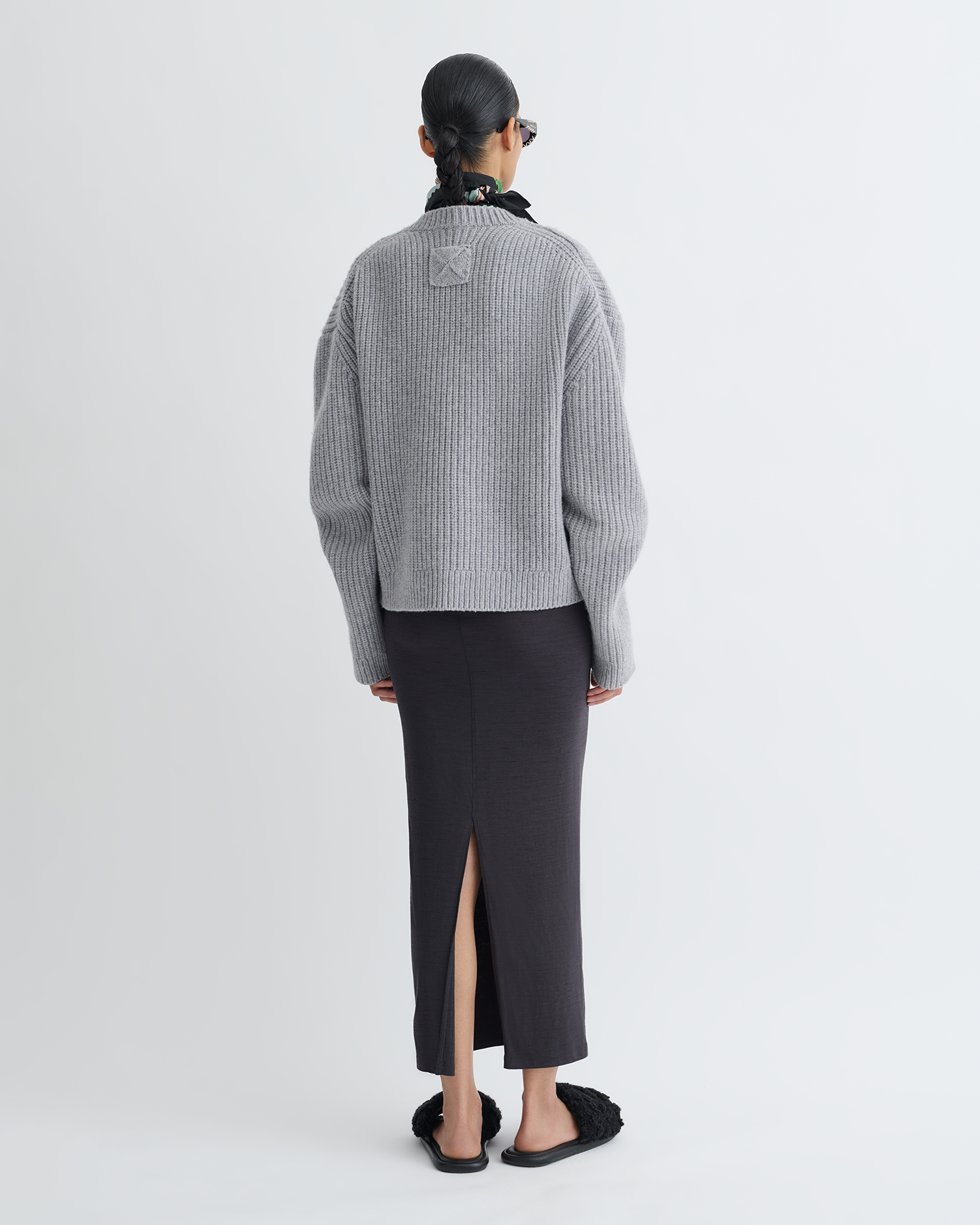Nanushka Rafa - Wool Jersey Midi Skirt - Grey
